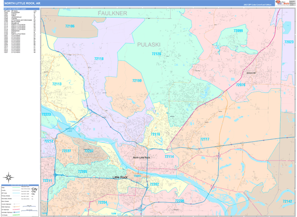 North Little Rock Wall Map